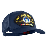 U.S. Air Force Vietnam Veteran Patched Solid Cotton Twill 5 panel Mesh Back Cap - Navy OSFM