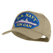 U.S. Navy TIN CAN Blue Patched Solid Cotton Twill 5 Panel Prostyle Snap Cap - Khaki OSFM