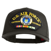 U.S. Air Force Vietnam Veteran Patched Solid Cotton Twill 5 panel Mesh Back Cap - Charcoal OSFM