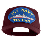 U.S. Navy TIN CAN Blue Patched Solid Cotton Twill 5 Panel Prostyle Snap Cap - Maroon OSFM