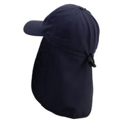 Colorful Mango Embroidered Flap Hats - Navy OSFM