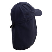 Colorful Mango Embroidered Flap Hats - Navy OSFM