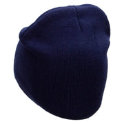 YEET Embroidered 8 Inch Acrylic Short Beanie - Navy OSFM