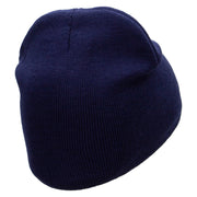 YEET Embroidered 8 Inch Acrylic Short Beanie - Navy OSFM