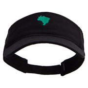 Brazil Map Logo Embroidered Brushed Sports Visor - Black OSFM