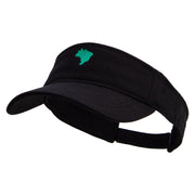 Brazil Map Logo Embroidered Brushed Sports Visor - Black OSFM