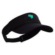 Brazil Map Logo Embroidered Brushed Sports Visor - Black OSFM