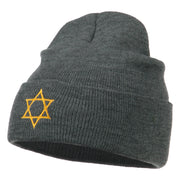 Star of David Embroidered Long Beanie