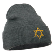 Star of David Embroidered Long Beanie