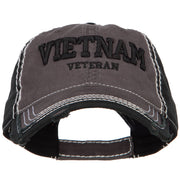 3D Vietnam Veteran Embroidered Vintage Frayed Cap