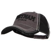 3D Vietnam Veteran Embroidered Vintage Frayed Cap