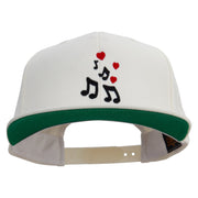 Musical Love Notes Embroidered Wool Blend Prostyle Snapback - Natural OSFM