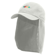 Colorful Mango Embroidered Flap Hats - White OSFM