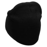 YEET Embroidered 8 Inch Acrylic Short Beanie - Black OSFM