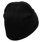 YEET Embroidered 8 Inch Acrylic Short Beanie - Black OSFM