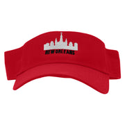 New Orleans Embroidered Cotton Twill Sun Visor - Red OSFM