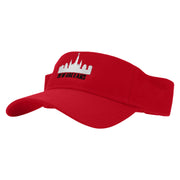 New Orleans Embroidered Cotton Twill Sun Visor - Red OSFM