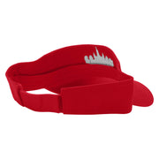 New Orleans Embroidered Cotton Twill Sun Visor - Red OSFM