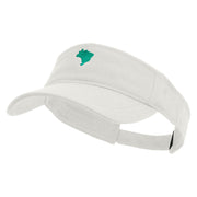 Brazil Map Logo Embroidered Brushed Sports Visor - White OSFM