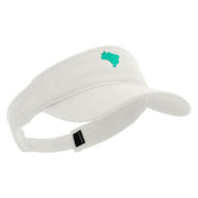 Brazil Map Logo Embroidered Brushed Sports Visor - White OSFM