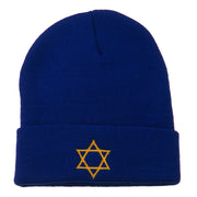 Star of David Embroidered Long Beanie