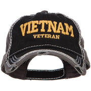 3D Vietnam Veteran Embroidered Vintage Frayed Cap