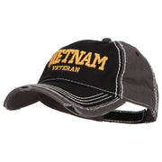 3D Vietnam Veteran Embroidered Vintage Frayed Cap