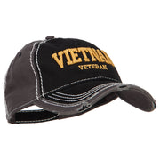 3D Vietnam Veteran Embroidered Vintage Frayed Cap