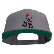 Musical Love Notes Embroidered Wool Blend Prostyle Snapback - Dk-Grey OSFM