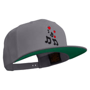 Musical Love Notes Embroidered Wool Blend Prostyle Snapback - Dk-Grey OSFM