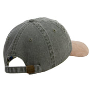 I'm Aiight Embroidered Suede Bill Washed Pigment Dyed Cap - Olive-Tan OSFM