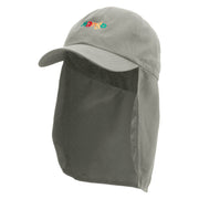 Colorful Mango Embroidered Flap Hats - Grey OSFM