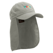 Colorful Mango Embroidered Flap Hats - Grey OSFM