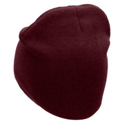 YEET Embroidered 8 Inch Acrylic Short Beanie - Maroon OSFM