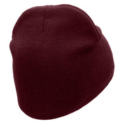 YEET Embroidered 8 Inch Acrylic Short Beanie - Maroon OSFM