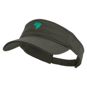 Brazil Map Logo Embroidered Brushed Sports Visor - Charcoal OSFM