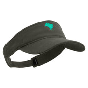 Brazil Map Logo Embroidered Brushed Sports Visor - Charcoal OSFM