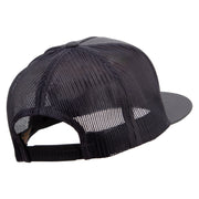 Heron Bird Logo Embroidered 5 Panel Mesh Trucker Snapback Cap - Charcoal OSFM