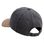 I'm Aiight Embroidered Suede Bill Washed Pigment Dyed Cap - Black-Tan OSFM