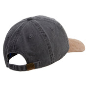 I'm Aiight Embroidered Suede Bill Washed Pigment Dyed Cap - Black-Tan OSFM