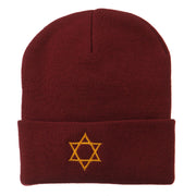 Star of David Embroidered Long Beanie