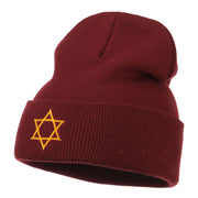 Star of David Embroidered Long Beanie