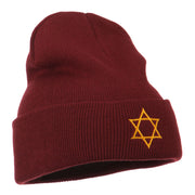 Star of David Embroidered Long Beanie