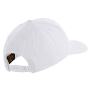 US Air Force Veteran with Flag Embroidered Retro Cotton Blend Snapback Cap - White OSFM