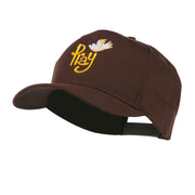 Wording of Pray with Dove Embroidered Cap