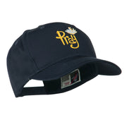 Wording of Pray with Dove Embroidered Cap