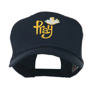 Wording of Pray with Dove Embroidered Cap