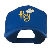 Wording of Pray with Dove Embroidered Cap