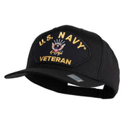US Navy Veteran Patched Solid Cotton Twill Cap - Black OSFM