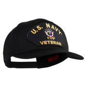 US Navy Veteran Patched Solid Cotton Twill Cap - Black OSFM